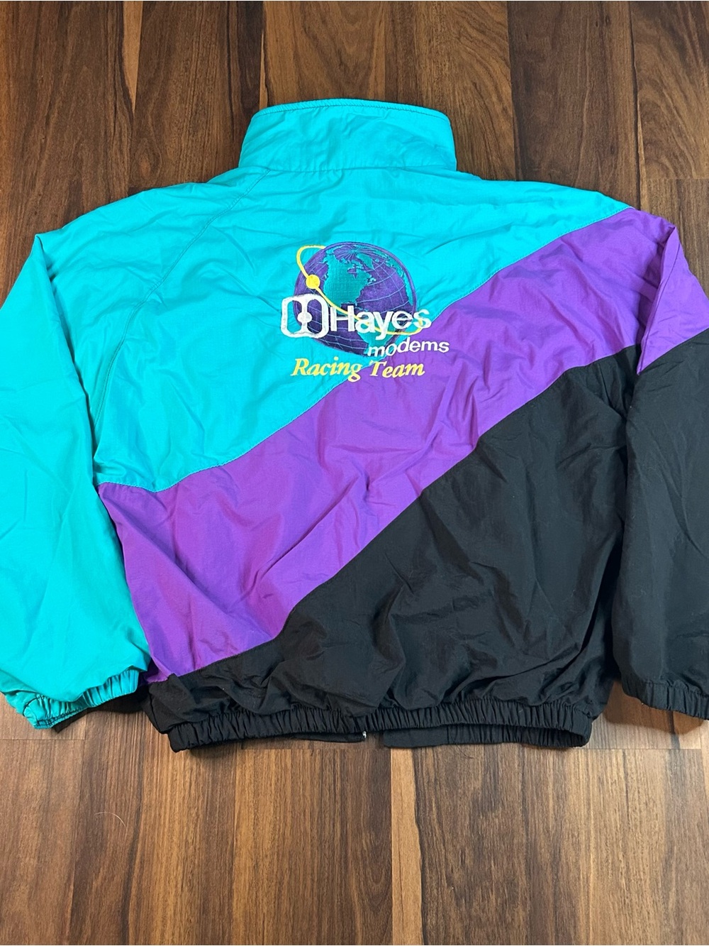 Vintage made in USA 90s Dunbrooke Hayes modems racing team windbreaker mens M